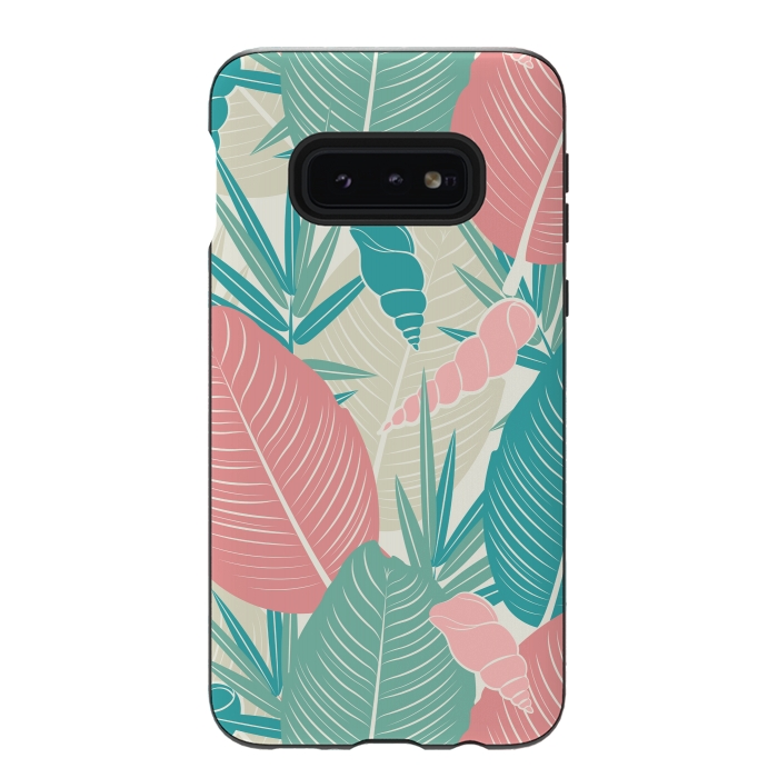 Galaxy S10e StrongFit Tropical Watercolor Flower Pattern XII by Bledi
