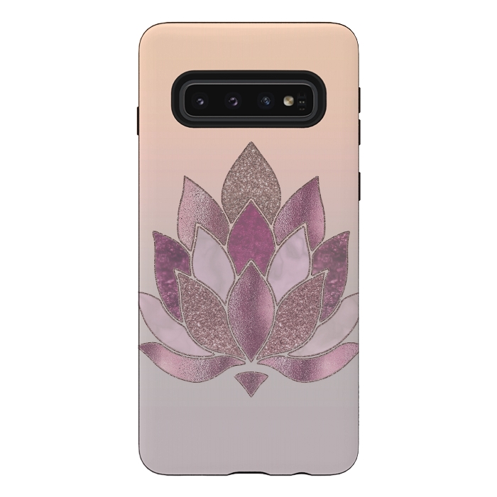 Galaxy S10 StrongFit Shimmering Lotus Flower Symbol 2 by Andrea Haase