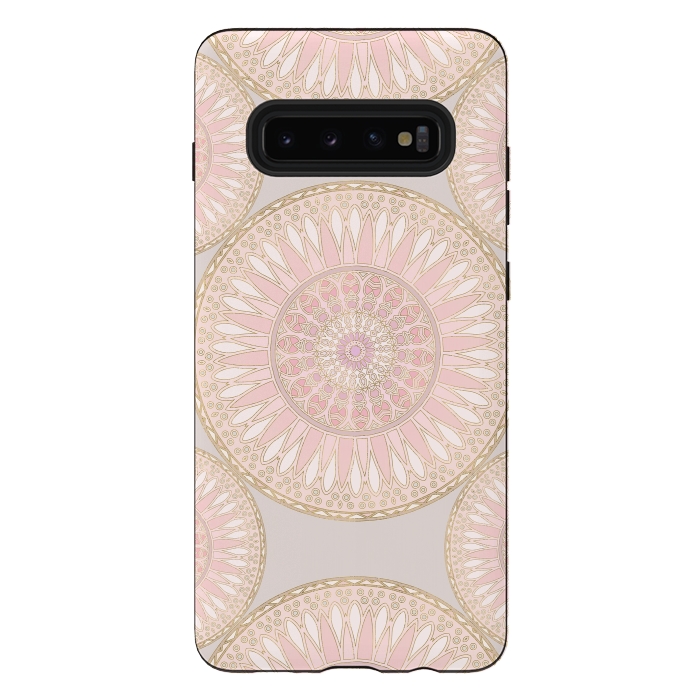 Galaxy S10 plus StrongFit Golden Touch Mandala Pattern by Andrea Haase