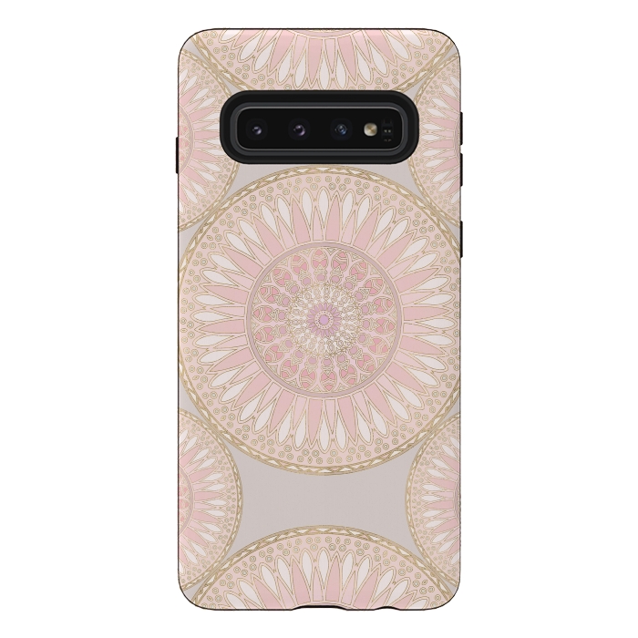 Galaxy S10 StrongFit Golden Touch Mandala Pattern by Andrea Haase