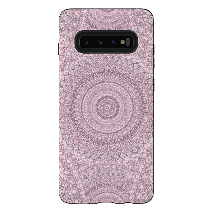 Galaxy S10 plus StrongFit Pastel Pink Mandala Art by Andrea Haase