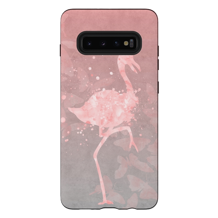Galaxy S10 plus StrongFit Flamingo Watercolor Art by Andrea Haase