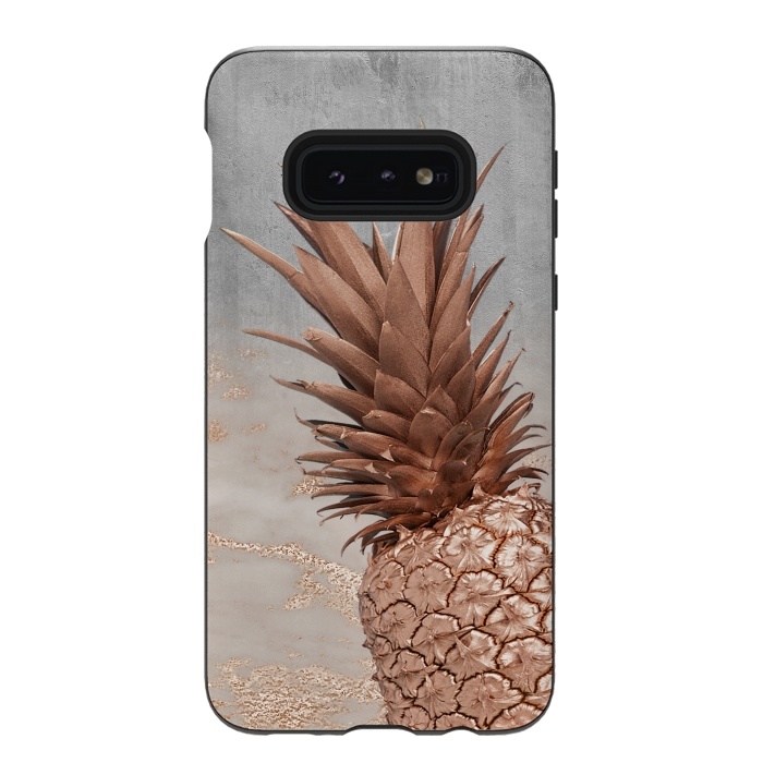 Galaxy S10e StrongFit Rose Gold Pineapple on Congrete by  Utart