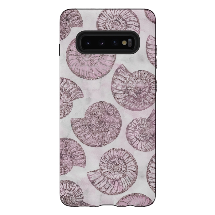 Galaxy S10 plus StrongFit Soft Pink Fossils  by Andrea Haase
