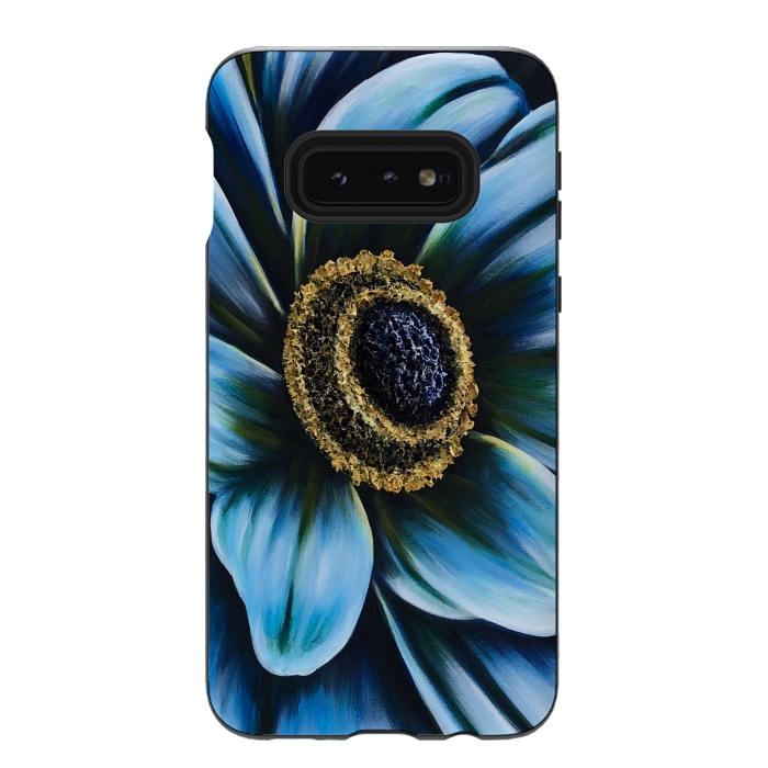 Galaxy S10e StrongFit Blue Cosmos by Denise Cassidy Wood