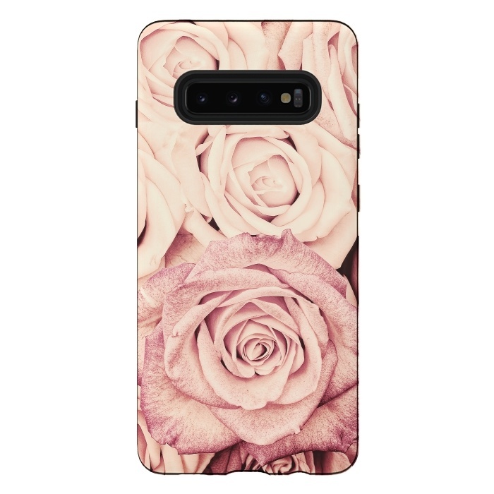 Galaxy S10 plus StrongFit Pink Vintage Roses by  Utart
