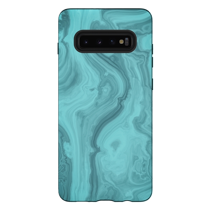 Galaxy S10 plus StrongFit Turquoise Marble 2 by Andrea Haase