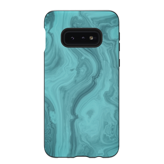 Galaxy S10e StrongFit Turquoise Marble 2 by Andrea Haase