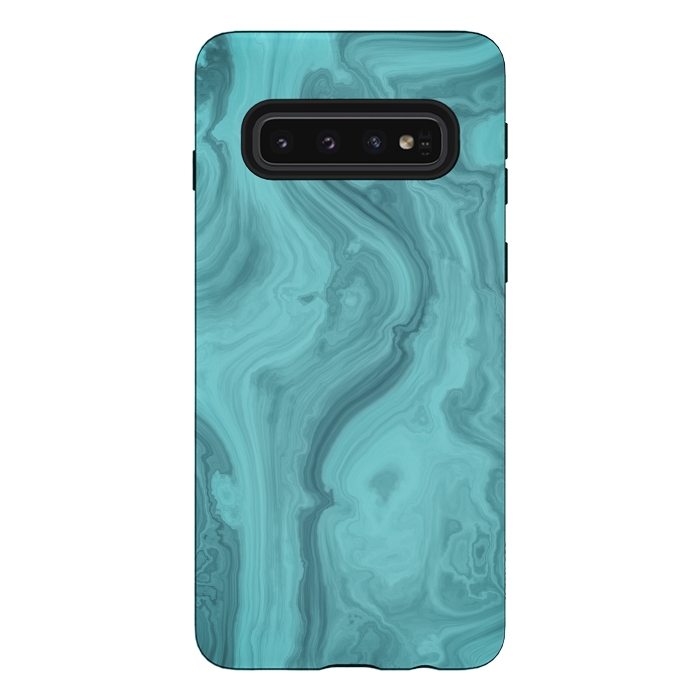 Galaxy S10 StrongFit Turquoise Marble 2 by Andrea Haase
