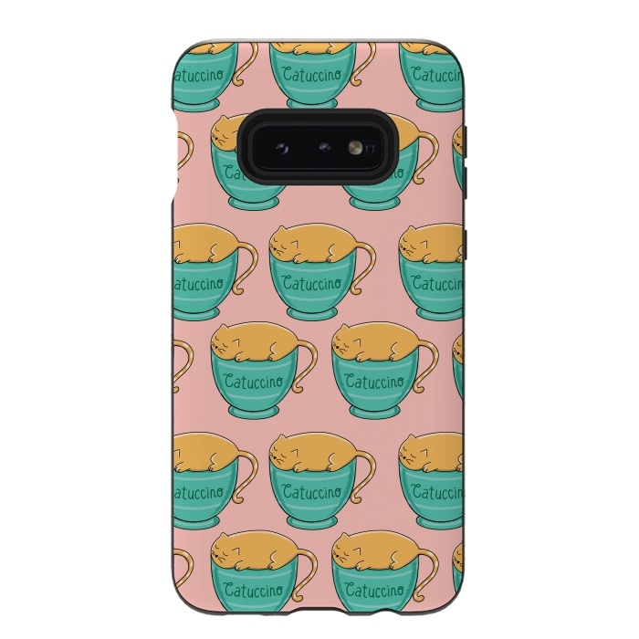 Galaxy S10e StrongFit Catuccino Pattern 2 by Coffee Man
