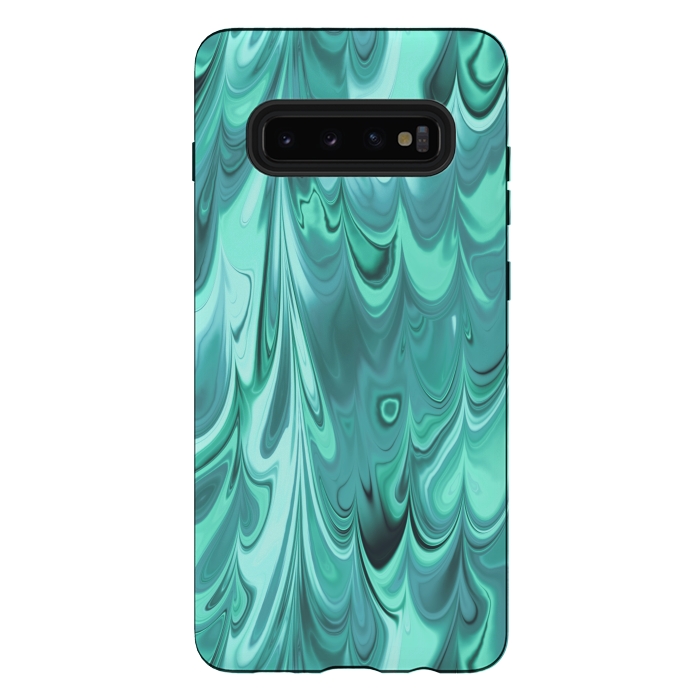 Galaxy S10 plus StrongFit Faux Turquoise Marble 2 by Andrea Haase