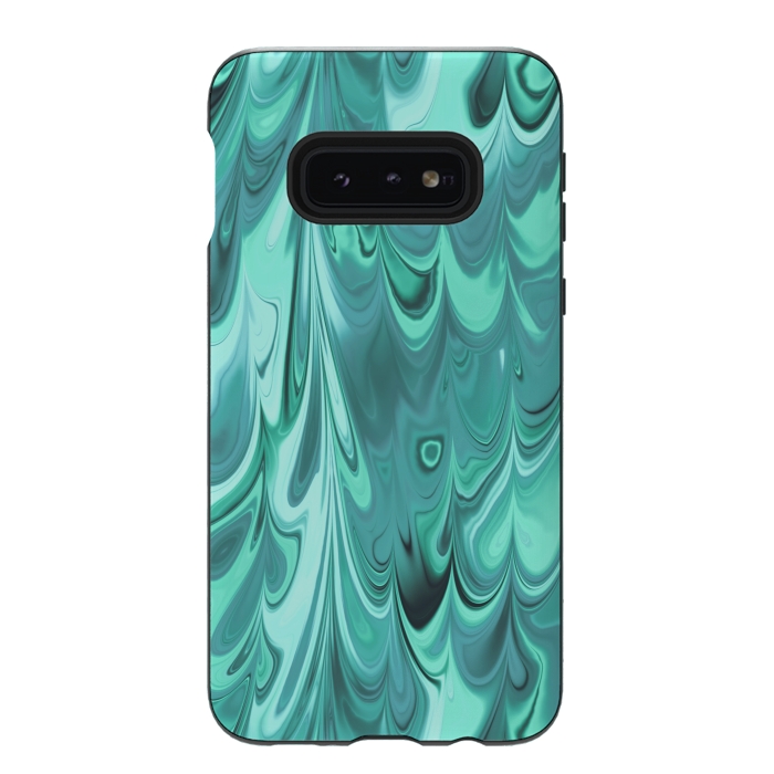 Galaxy S10e StrongFit Faux Turquoise Marble 2 by Andrea Haase
