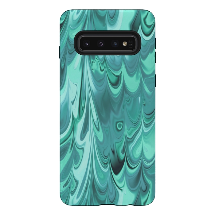 Galaxy S10 StrongFit Faux Turquoise Marble 2 by Andrea Haase