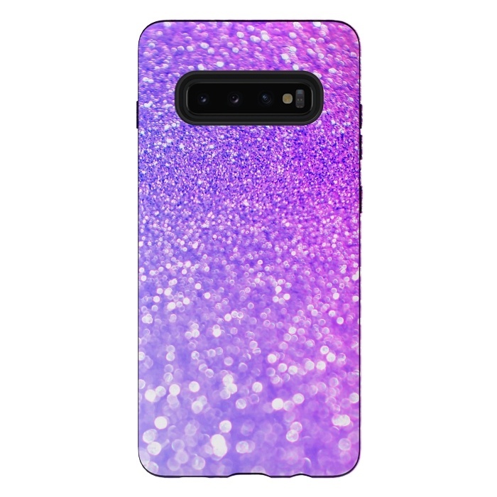 Galaxy S10 plus StrongFit Purple Pink Glitter Dream by  Utart