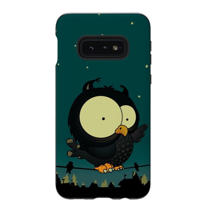 Galaxy S10e StrongFit Little Owl by Mangulica