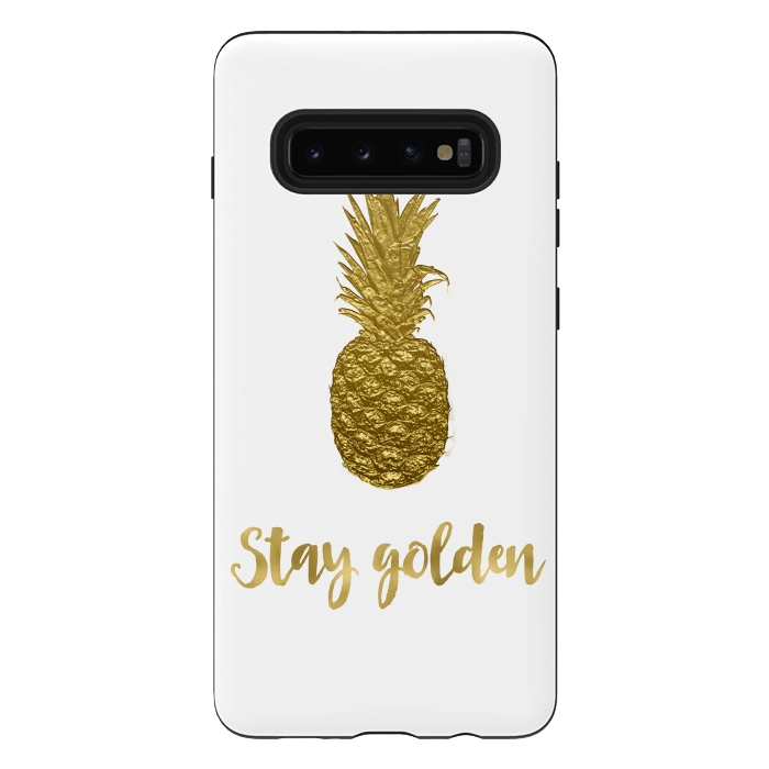 Galaxy S10 plus StrongFit Stay Golden Precious Pineapple by Andrea Haase