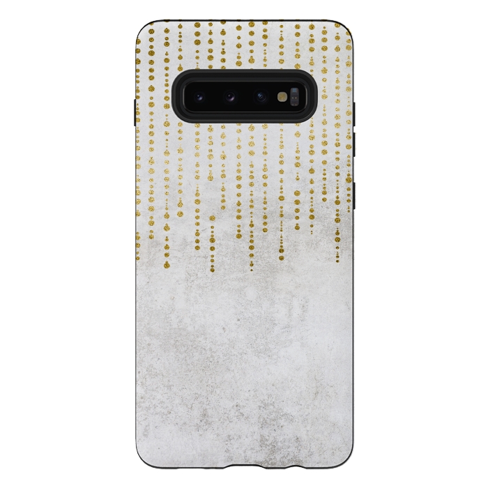 Galaxy S10 plus StrongFit Golden Rhinestone Embellishment by Andrea Haase