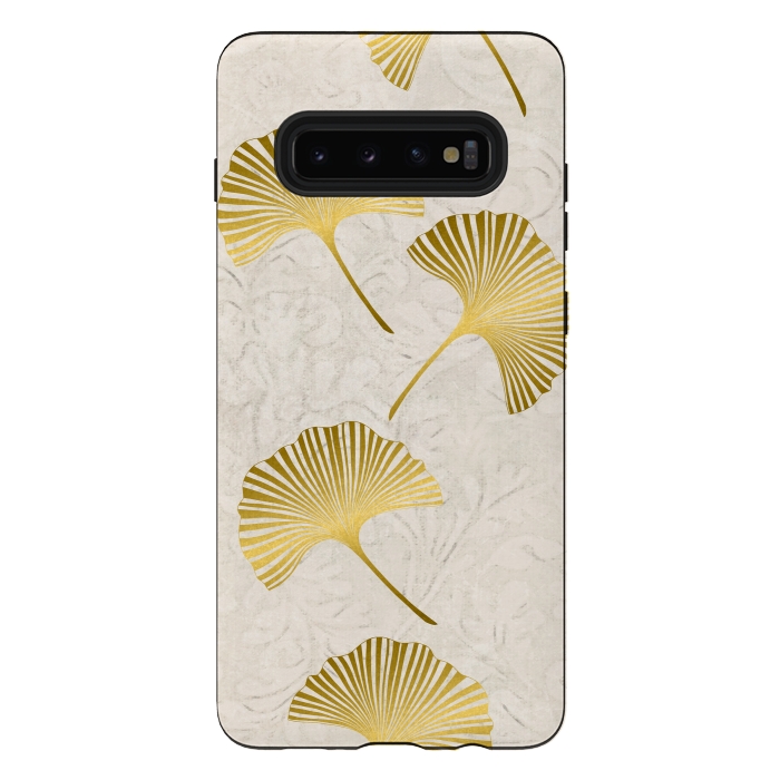 Galaxy S10 plus StrongFit Golden Gingko Leaves by Andrea Haase