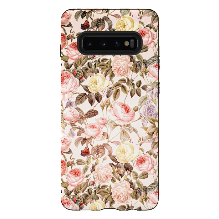 Galaxy S10 plus StrongFit Vintage Roses Pattern by  Utart