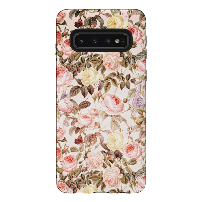 Galaxy S10 StrongFit Vintage Roses Pattern by  Utart