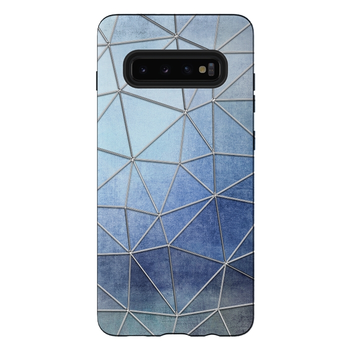 Galaxy S10 plus StrongFit Blue Triangles 2 by Andrea Haase