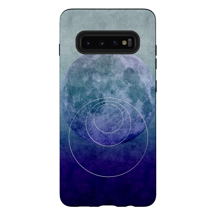 Galaxy S10 plus StrongFit Blue Abstract Moon by Andrea Haase
