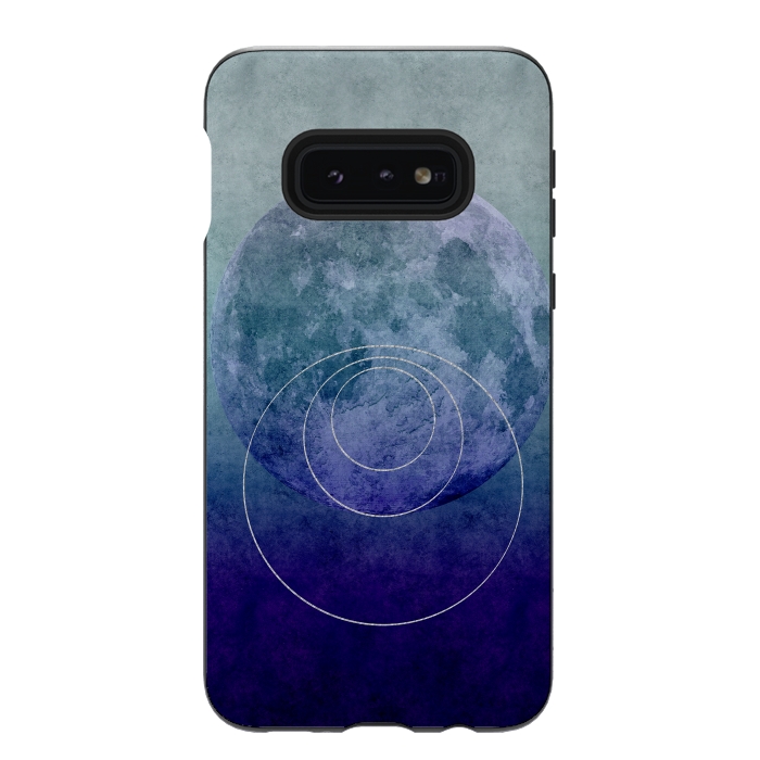 Galaxy S10e StrongFit Blue Abstract Moon by Andrea Haase