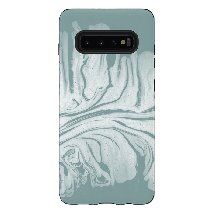 Galaxy S10 plus StrongFit Teal Liquid Paint by Andrea Haase