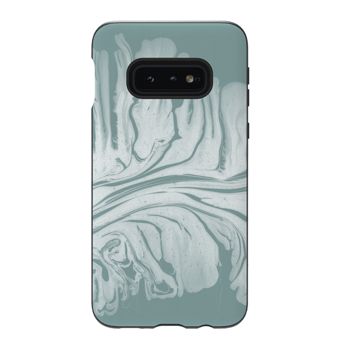 Galaxy S10e StrongFit Teal Liquid Paint by Andrea Haase