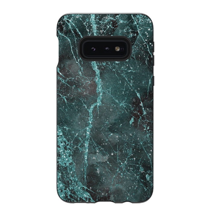 Galaxy S10e StrongFit Glamorous Turquoise Glitter 2 by Andrea Haase