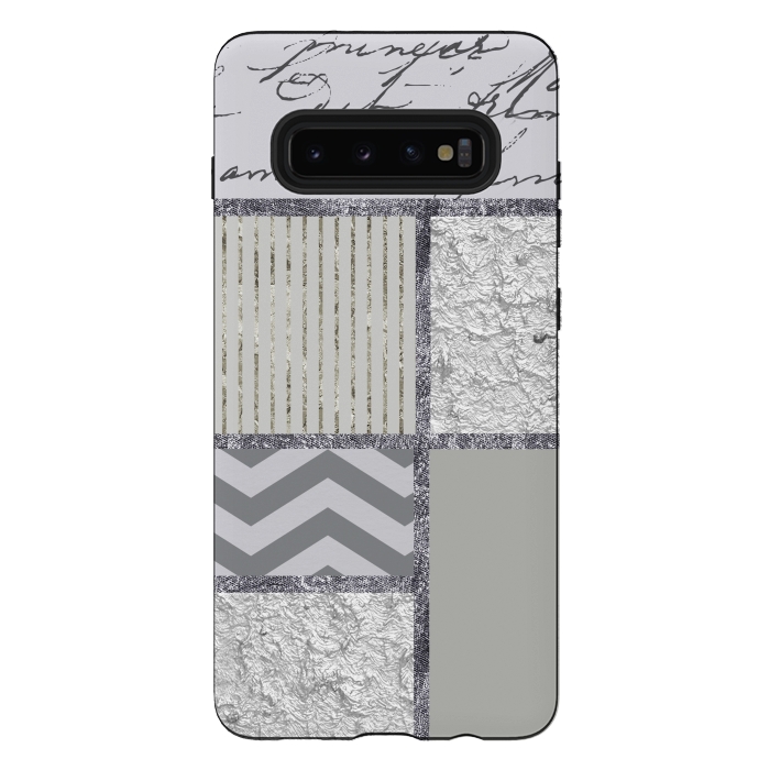 Galaxy S10 plus StrongFit Silver And Grey Collage by Andrea Haase