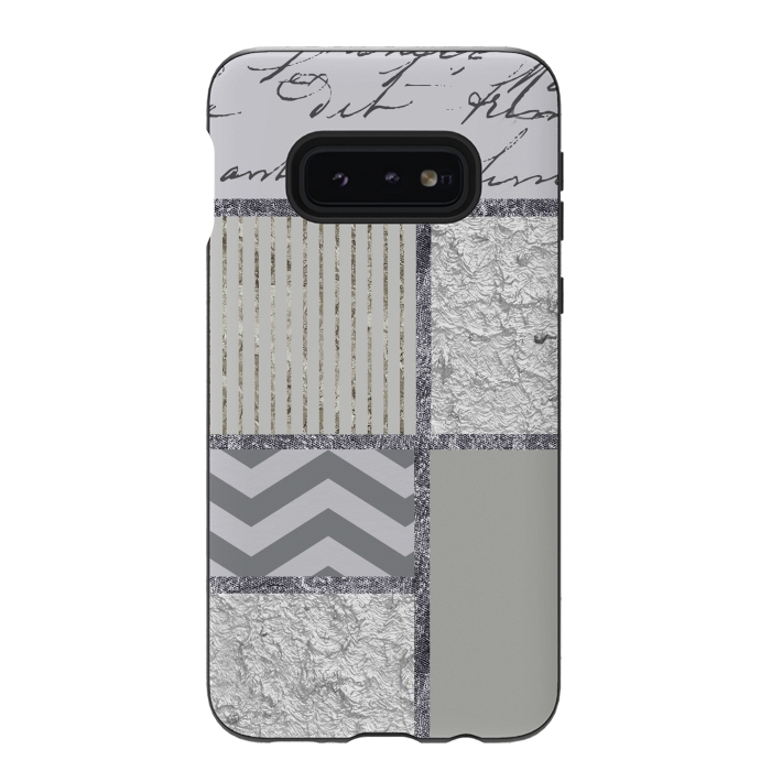 Galaxy S10e StrongFit Silver And Grey Collage by Andrea Haase
