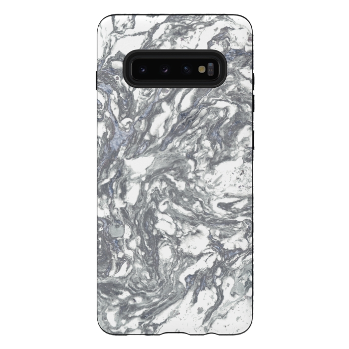 Galaxy S10 plus StrongFit Grey Blue Marble by Andrea Haase