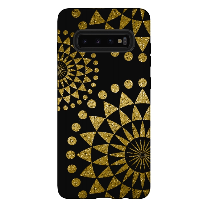 Galaxy S10 plus StrongFit Golden Sparkle Mandala by Andrea Haase