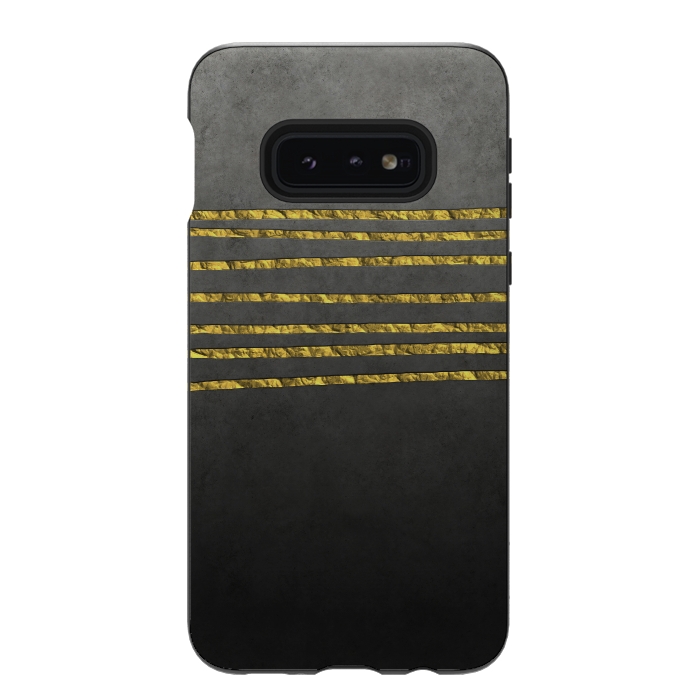 Galaxy S10e StrongFit Golden Glamour Lines by Andrea Haase