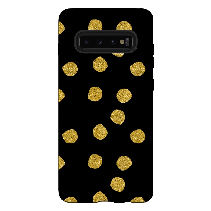 Galaxy S10 plus StrongFit Golden Glamour Dots by Andrea Haase