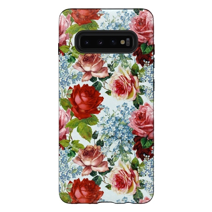 Galaxy S10 plus StrongFit Vintage roses and Forget Me Not by  Utart