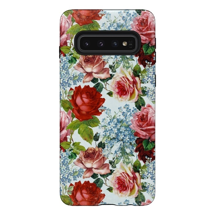 Galaxy S10 StrongFit Vintage roses and Forget Me Not by  Utart