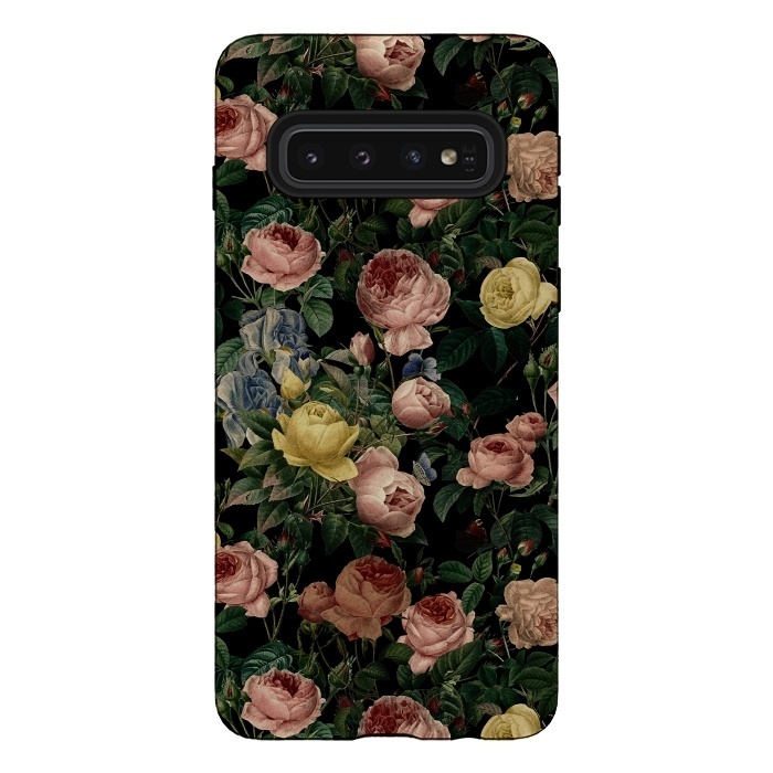 Galaxy S10 StrongFit Night Vintage Roses by  Utart