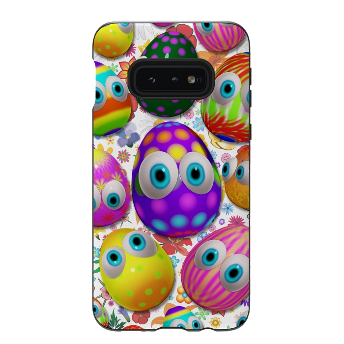 Galaxy S10e StrongFit Cute Easter Eggs Cartoon 3d Pattern by BluedarkArt