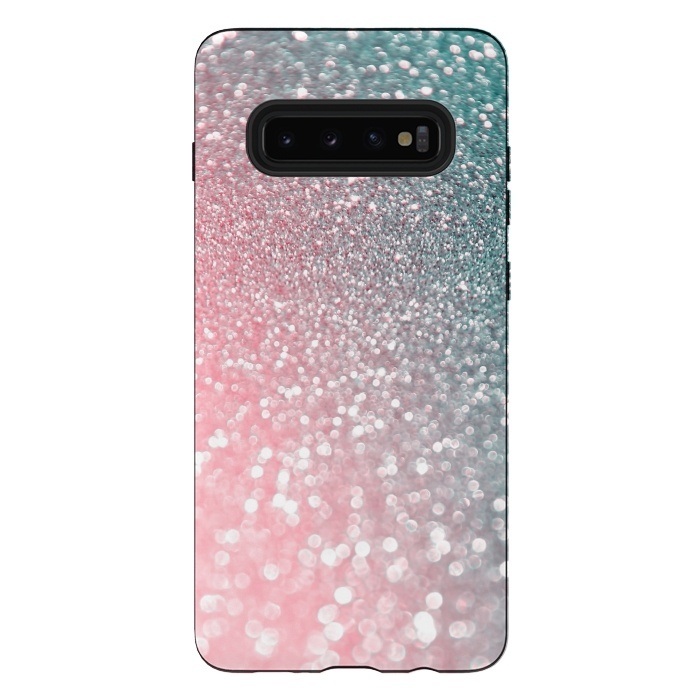 Galaxy S10 plus StrongFit Ice Pink Faux Glitter by  Utart