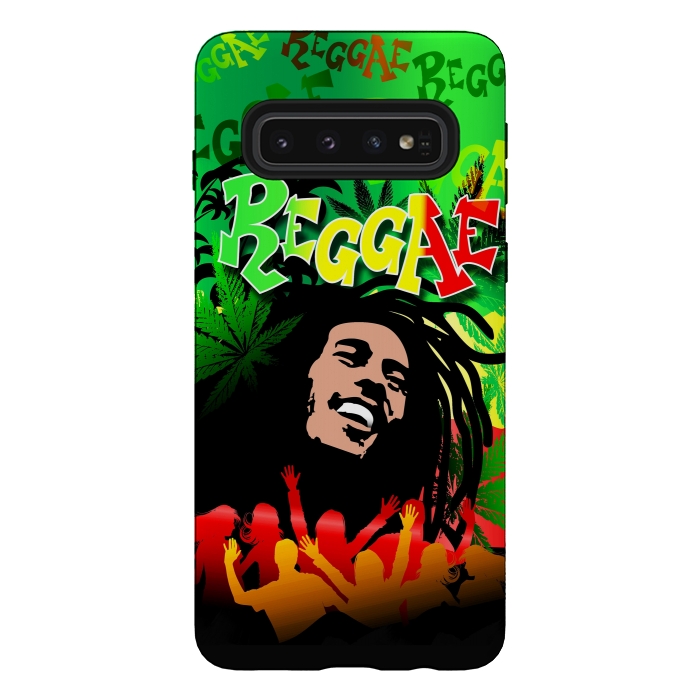 Galaxy S10 StrongFit Reggae RastaMan Music Colors Fun and Marijuana by BluedarkArt