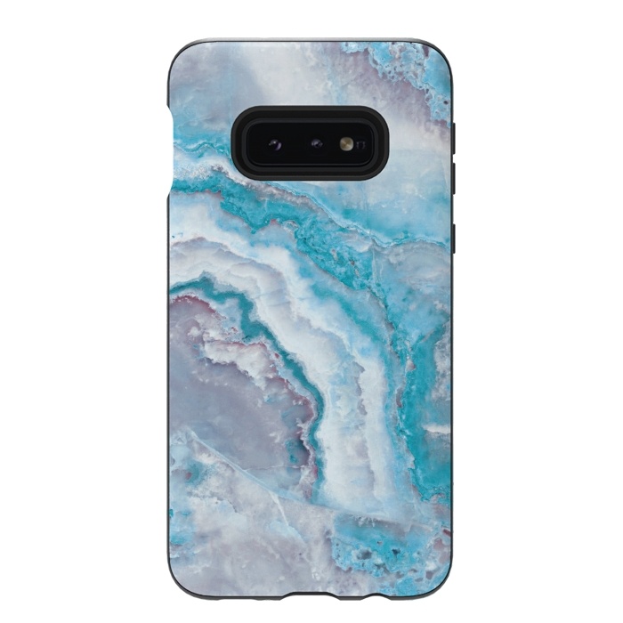 Galaxy S10e StrongFit Teal Veined Agate by  Utart