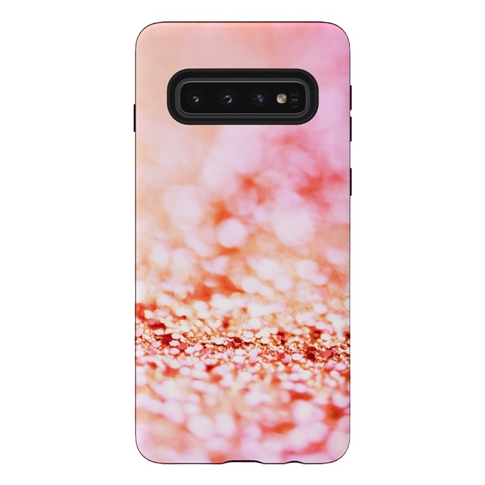 Galaxy S10 StrongFit Sunny pink faux glitter by  Utart