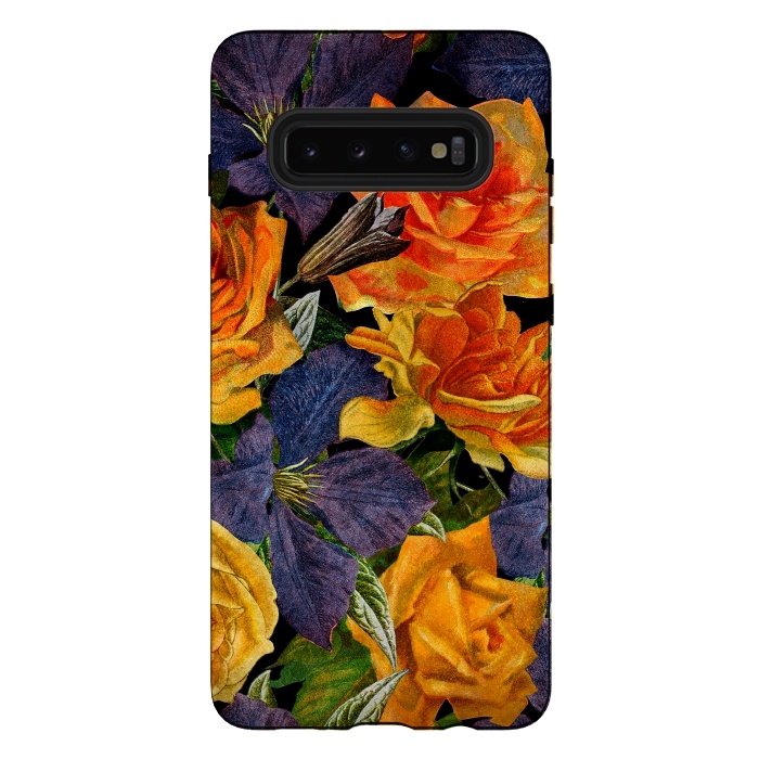 Galaxy S10 plus StrongFit Clematis and Yellow Vintage Roses by  Utart