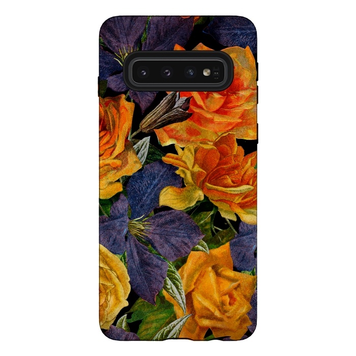 Galaxy S10 StrongFit Clematis and Yellow Vintage Roses by  Utart