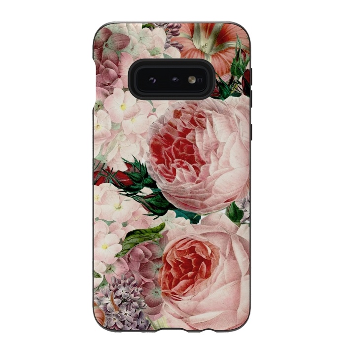 Galaxy S10e StrongFit Roses and Hydrangea Pattern by  Utart