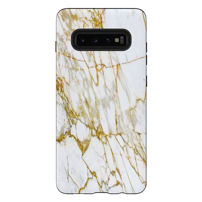 Galaxy S10 plus StrongFit white gold marble by haroulita