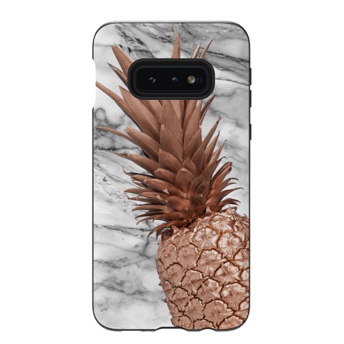 Galaxy S10e StrongFit Rose Gold Pineapple on Marble by  Utart