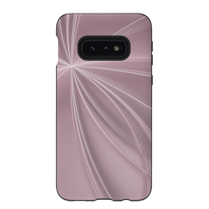 Galaxy S10e StrongFit Fractal Light Rays Soft Pink by Andrea Haase